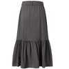 Girls Ruffled Maxi Skirts High Waisted Long Skirt with Belt Button Front Skirts with Pocket Grey 5-14Y - 2 of 4