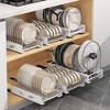 Pot Pan Organizer For Kitchen Cabinet, Pull Out Pan Storage Rack With 7 Adjustable Dividers, Sliding Out Pot Lid Holder For Kitchen Cabinet Pantry - 3 of 4