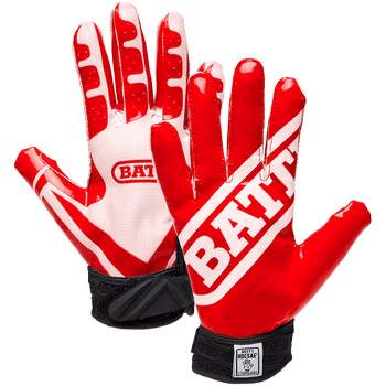 Battle Sports Receivers Ultra-Stick Football Gloves - Red/White