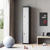 72" Lockers for Employees Students with Shelves, Metal Storage Steel Locker for School, Office, Gym, Home and Warehouse, Grey+Black - 2 of 4
