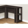 Vynxaria Computer Desk, Home Office, Corner, Storage Shelves, 48"l, L Shape, Work, Laptop, Brown Laminate,Modern - 3 of 4