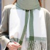 Anna-Kaci Women's Striped Scarf with Soft Cozy Fabric Two-Tone Design and Fringe Trim Detailing - 2 of 4