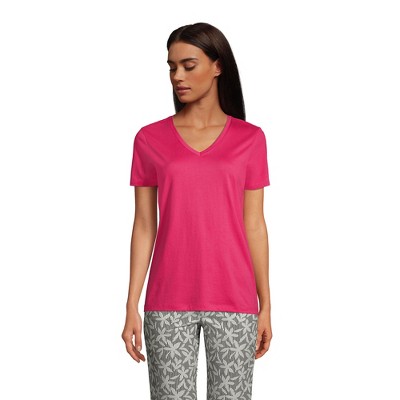 Lands' End Women's Tall Relaxed Supima Cotton Short Sleeve V-Neck T-Shirt
