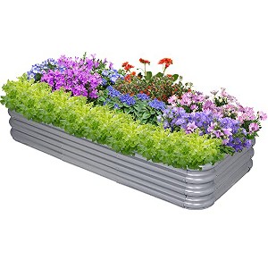 Sunnyglade Galvanized Raised Garden Bed Kit, Rot-Resistant Metal Garden Bed Planter for Gardening Vegetables, Fruits, Flower (4 .4X 2 x 0.8 FT) - 1 of 1