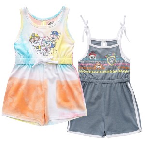 Paw Patrol Skye, Chase, Marshall, and Rubble Girls 2 Pack Sleeveless Romper Shorts for Toddlers and Big Kids - Size - 3T - 1 of 4