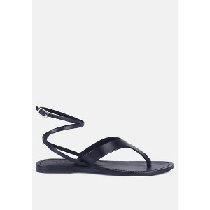 WRAP-UP Tie around Tan Flat Sandals - 1 of 4