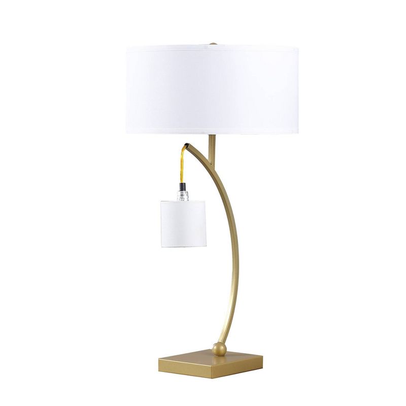 28.5&#34; Contemporary Arc with Hanging Pendulum Metal Table Lamp Gold - Ore International, 2 of 9