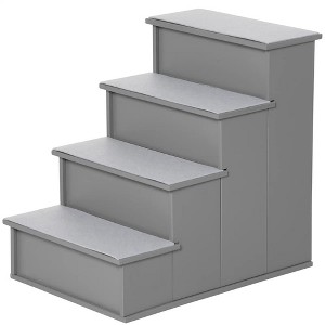 Resenkos Dog Steps,Pet Steps,Pet Stairs, Small Dog Steps for Couch Bed with Cushioned Removable Covering,Grey Gray - 1 of 4