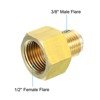 Unique Bargains Fit Air Gas Line Refrigeration Brass SAE 45 Degree Flare Plumbing Connectors - 3 of 4