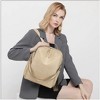 Wikineon PU Leather Backpack for Women Fashion Multipurpose Design Convertible Backpack Purse Large Shoulder Bag Travel Bag Beige - 2 of 4