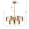 LNC Cymbodly 15-Light 31.5" Luxury and Glam Oversized Tiered Drum Chandelier, Black and Gold with Textured Glass - 3 of 4