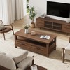Farmhouse Coffee Table with Drawers, 47.24" Center Table Rustic Coffee Tables Living Room Table, with Open Shelf and 6 Support Legs - 4 of 4