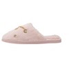 bebe Women’s Slippers - Plush House Slippers with Faux Fur and Gold Chain Accent - 3 of 4