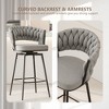 Gulches 360° Swivel Bar Chairs Set of 2, Soft Cushioned Backrest, Modern Luxury Kitchen Chair, Black & Gray, Ergonomic Design - 4 of 4