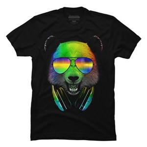 Men's Design By Humans DJ Panda By clingcling T-Shirt - 1 of 4