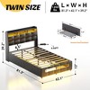 Besiost Bed Frame with Storage Headboard and Charging Station - 3 of 4