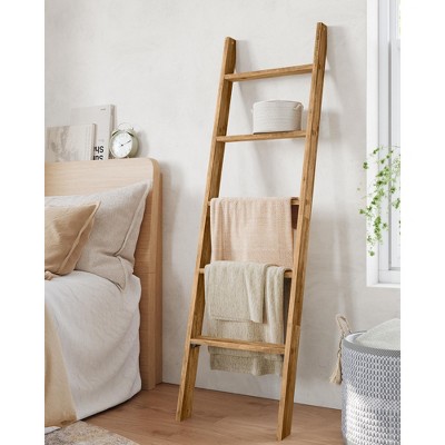 VASAGLE Blanket Ladder Decorative Farmhouse for The Living Room, 5-Tier Ladder Shelf, Ladder Rack for Storage and Decor