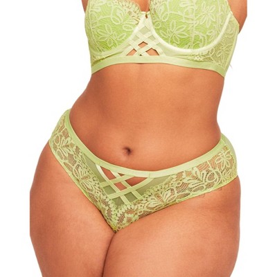 Adore Me Women's Diara Thong Panty 2x / Daiquiri Green. : Target