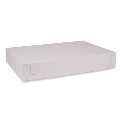 SCT Bakery Boxes, Standard, 26 x 18.5 x 4, White, Paper, 50/Carton
