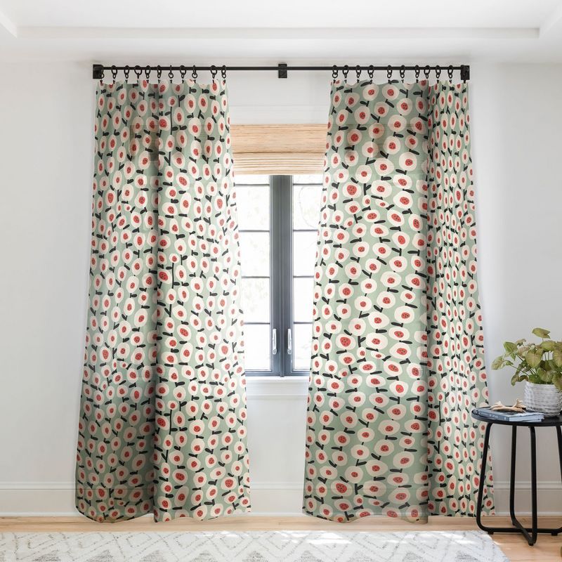 Alisa Galitsyna Dots And Flowers Single Panel Sheer Window Curtain - Society6, 1 of 7