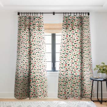 Alisa Galitsyna Dots And Flowers Single Panel Sheer Window Curtain - Society6