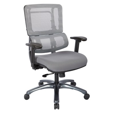 Vertical Mesh Chair with Steel Fabric Seat Gray - OSP Home Furnishings