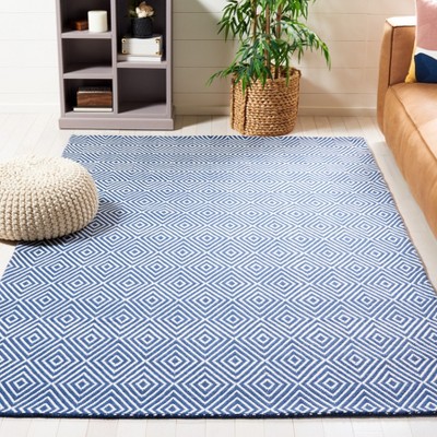 Handmade Light Blue and Ivory Wool Area Rug 4' x 6'