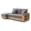 84"Convertible Couch Bed Multifunctional Folding Sofa Bed Couch With Storage Ottoman,2 Seater Couch Sofa With Storage And Cup Holder-Cuddlewood - 4 of 4