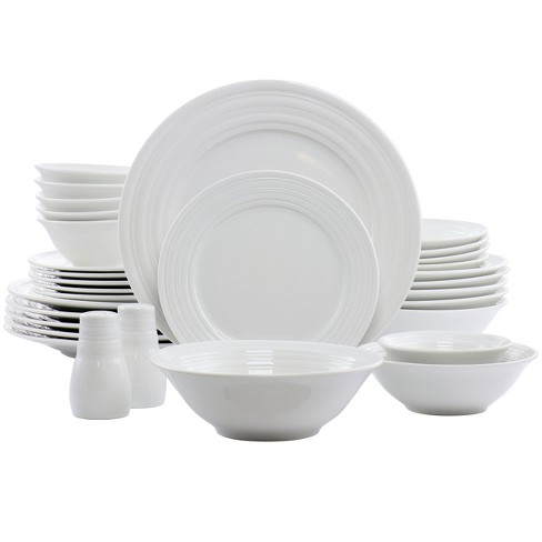 White hotsell embossed dinnerware