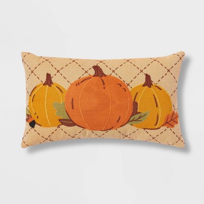 Pumpkin Lumbar Throw Pillow Orange