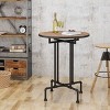 Christopher Knight Home 32" Westleigh Round Industrial Bar Table Dark Brown: Piping-Inspired Base, Pine Veneer Top, 42" Height - 2 of 4
