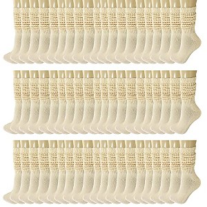 120 Pairs Extra-Long Heavy Slouch Socks – Women's Shoe Size 5-10, Cotton Blend, Retro 80s Style - 1 of 1