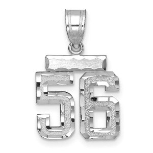 Black Bow Jewelry 14k White Gold, Varsity Collection, Small D/C Pendant, Number 56 - 1 of 3