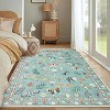 Coucheta Floral Butterfly Area Rug - Washable Non-Slip Carpet for Living Room, Bedroom & Nursery, Stain Resistant Low Pile Rug - 3 of 4