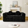 2/3-Seater Boneless Sofa Couch, Checkered Design Sofa with Circular Pillows for Living Room - ModernLuxe - 2 of 4