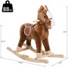 Cesicia Plush Cowboy Rocking Horse, Wooden Ride-On Toy, Wild West Fun, Brown, for 3-6 Years - 3 of 4