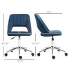 TiramisuBest Blue Polyester Mid Back Office Chair, Adjustable Height, 360¡ã Swivel - 3 of 4