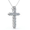 Pompeii3 4Ct TW Diamond Cross Pendant 14k Gold Women's 18" Necklace Lab Created - 3 of 4