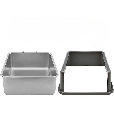 Extra Large Black Stainless Steel Cat Litter Box Enclosure