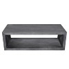 Vynxaria Retro-Style Cube Wooden Coffee Table - 58" Charcoal Gray, Mango Wood Frame, Open Bottom Shelf, Stable Sled Base, Wide Rectangular Top - 2 of 4