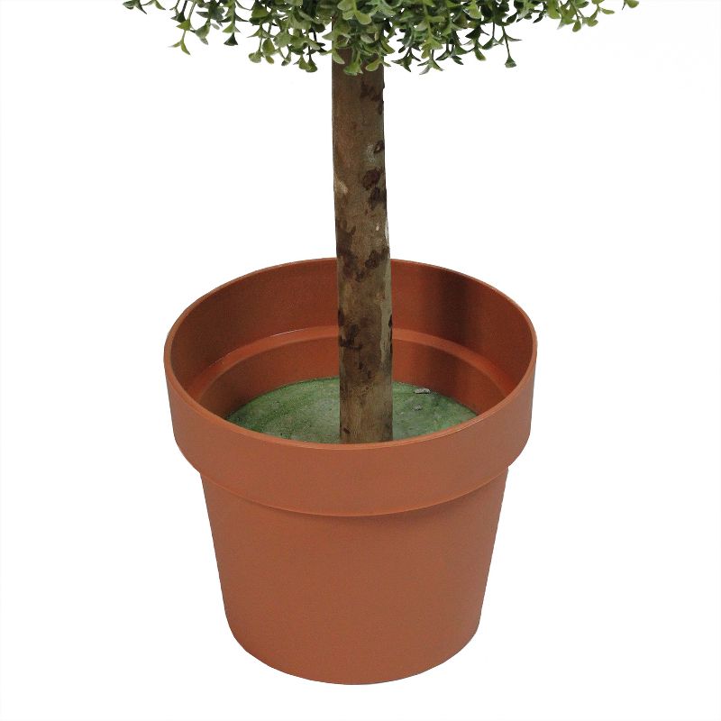 Northlight 5' Unlit Artificial Potted Two-Tone Boxwood Triple Ball Topiary Tree, 3 of 5