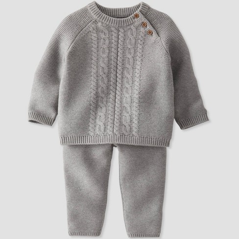 Little Planet By Carter's Organic Baby 2pc Sweater Set - Gray Newborn :  Target