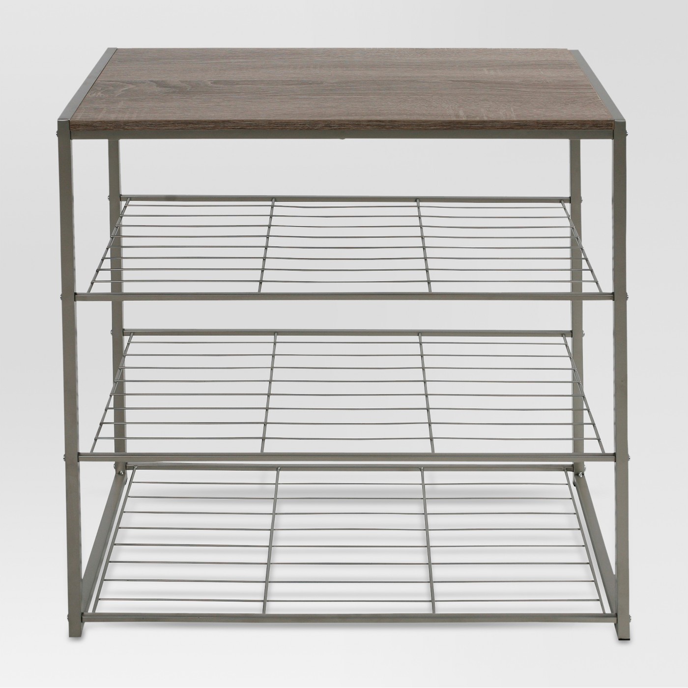 4 Tier Shoe Rack with partial Board Top Gray - Thresholdâ¢ - image 1 of 4