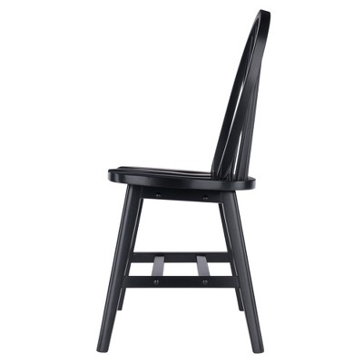 Winsome Black High Back Windsor Wood Side Chair Set