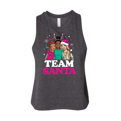 Women's Barbie Holidays & Christmas Graphic Racerback Tank - Heather Charcoal - Medium