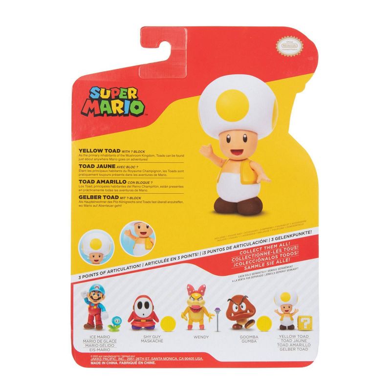 Nintendo Super Mario - Yellow Toad Figure with Question Block, 6 of 9