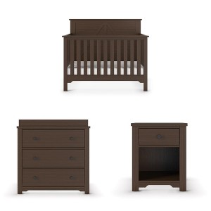 Child Craft Woodland 4-in-1 Convertible Crib, Dresser, and Nightstand 3-Piece Nursery Set - 1 of 4