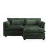 76.77" Chenille Double L-Shaped Sectional Sofa with Removable Armrests & Footstool - 4 of 4