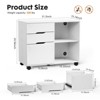 FONTOI Modern File Cabinet 3 Drawer Mobile Rolling Lateral File Cabinet Storage Cabinet Office File Organizer with Wheel, White, 15.74"* 31.3"*24.56" - 3 of 4