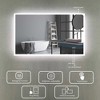 Vyaya Huron Rectangular Frameless Anti-Fog Wall Bathroom LED Vanity Mirror in Silver - 3 of 4